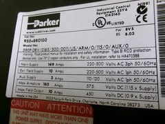 Parker 590P-DRV/0165/500/0011/US/Arm/0/115/0/AUX/0 Drive , 955+8R0100