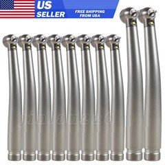 10* Dental LED Fiber Optic E-generator High Speed Handpiece Push Button 2 Hole