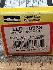 Parker 3/8″ Inch ODF 5 Cu In Solder LLD 053S Liquid Line Filter-Drier NIB