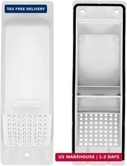 QWORK Shipping Container Air Vents – 8″ x 2.6″ Light Grey, 10 Pack Enhanced Cros