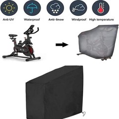 Black Exercise Bike Cover Waterproof Oxford Fabric Indoor & Outdoor Draw String