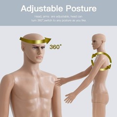 73 inch Male Mannequin Full Body Dress Form Sewing Dress Model Mannequin Stand