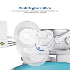 Dental Unit Chair Ergonomic DC Motor Computer Controlled Hard Leather with Stool
