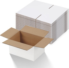 7X5X4 Inches Shipping Boxes Pack of 25, White Cardboard Corrugated Box for Maili