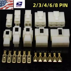 2 3 4 6 8 Pin Plug Cable 6.3mm Male Female Terminal Electrical Wire Connectors