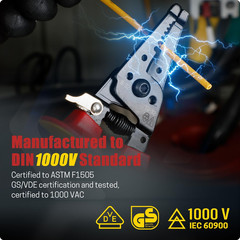 Insulated Wire Stripper and Cutter with Tool Storage Case, 1000V Insulated Multi