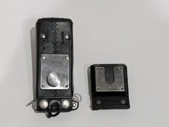 Motorola Universal Radio Holder Swivel Back Belt Loop Black Leather Radio Pouch