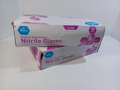 2 Pack MedPride Powder-Free Nitrile Exam Gloves 1 Large 1 Medium 2 Packs of 100