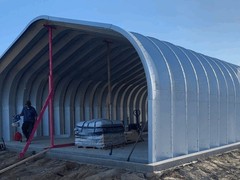 16x24x12 DuroSPAN Steel Prefab Arch Garage Building Kit Open Ends Factory Direct