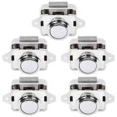 OCGIG 5 PCS Push Button Latch Cabinet Door Catch Keyless Cupboard Locks