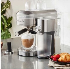 KitchenAid METAL Semi-Automat Espresso & Milk Frother Attachmt BUNDLE Silver NIB