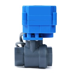 U.S. Solid Motorized Ball Valve 1/2 inch UPVC 9-24V AC/DC