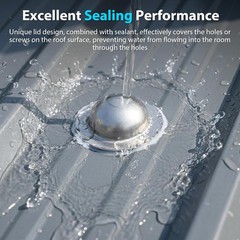 Stainless Steel Roofing Screw Caps for Roof Leak Repair,Directly Cover ,250 Pcs