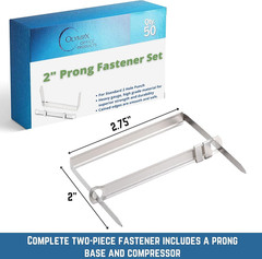 Prong Paper Fasteners 2 Inch Capacity, 50 Complete Sets, Corrosion-Resistant Ste