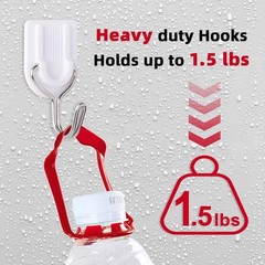 25 Wire Hooks for Hanging Heavy Duty with Strips no Damage,Adhesive Wall Hook…