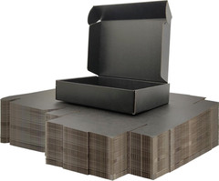 9X6X2 Inches Small Shipping Boxes Set of 50 – Black Mailer Corrugated Cardboard