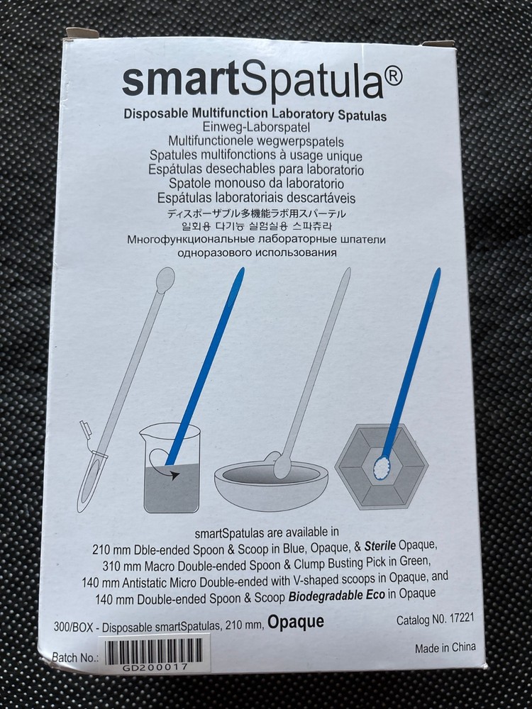 LevGo SmartSpatula 17221 Disposable Lab Spatulas 210mm Opaque 300/Box