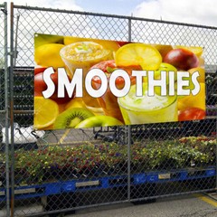 Vinyl Banner Multiple Sizes Smoothies with Image Restaurant and Food Outdoor