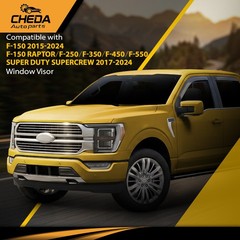 Fit For Ford F150 Raptor Super Duty SuperCrew 2015-2026 Window Visor Rain Guards