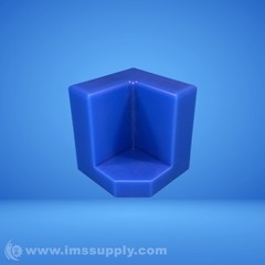 2 inch x 2 inch x 3 inch Blue Right Angle Threaded Block FNIP