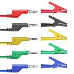 Stackable Banana to Banana Plug Test Lead 10PCS Full Insulated Alligator Clips