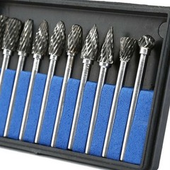 10pcs 1/8?? Shank Carbide Burr Set Burrs For Aluminum Die Grinder Bit Pack New