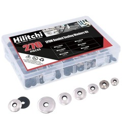 Hilitchi 270-Pcs #6#8#10#12 Stainless Steel Neoprene 4.2 millimeters, Silver