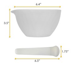 Porcelain Mortar & Pestle Set, 18oz – Unglazed Grinding Surface – Eisco Labs