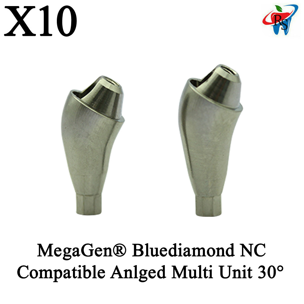 10x Dental MegaGen® Bluediamond NC Compatible Angled Multi Unit 30° Abutments