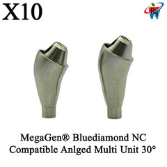 10x Dental MegaGen® Bluediamond NC Compatible Angled Multi Unit 30° Abutments