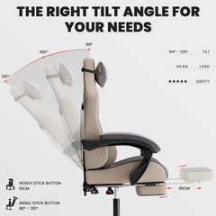 Gaming Chair with Massage,Ergonomic PC Computer Chair with Footrest Comfortable