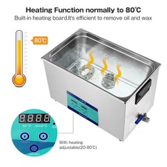 AIPOI Industry Ultrasonic Cleaner 30L Stainless Steel Heated Heater w/Timer New