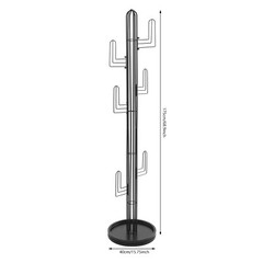 Black Clothing Rack Stand Freestanding Coat Rack Cactus Shape Clothing Stand