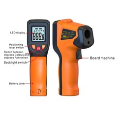 NJTY T600 Infrared Thermometer Laser Temperature Gun For Cooking Pizza Oven Gril