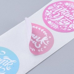 Thank You Color Design Sticker Labels 500 each per roll Great for Orders Crafts