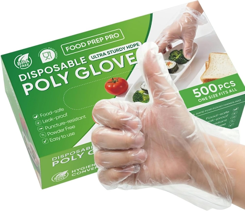 500 Count Disposable Food Service Gloves – Plastic Gloves For Food