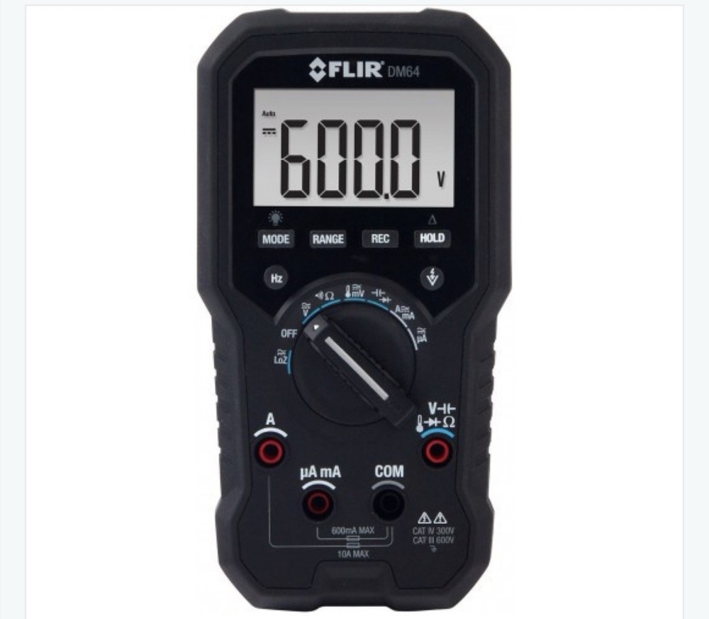 FLIR DM64 FLIR HVAC TRMS Digital Multimeter with Temperature
