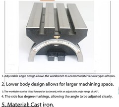 Tilting Table Adjustable Angle Table Milling Machine Table 7/10/12/15/24 Inch