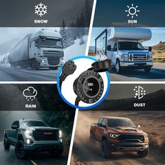 15A 125V AC Port Plug, 5-in-1 T-Blade Adapter & 18” Extension Cord Waterproof