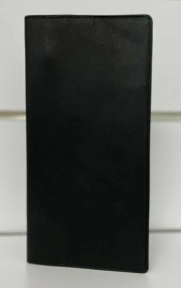 Winston Collection Leather Travel Organizer Wallet Smooth luxury black leather
