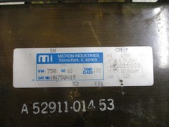 Micron Transformer HN750H15 0.750KVA Pri: 4200V Sec: 120V 60Hz Used