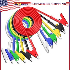 Alligator Clips Electrical Test Leads 6 Colors Dual Ended Crocodile Clips Wires