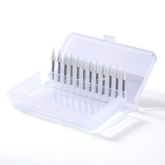 Dental White Stone Flame Mounted Polishing Burs- FG 12/pks Abrasion Point Bur