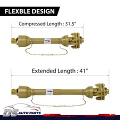 Fit For PTO Shaft PTO Drive Shaft 1-3/8″ 6 Spline w/Slip Clutch T4 31.5-41″ New