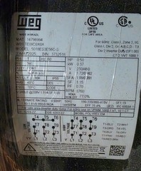 WEG 0.5 HP 3-Phase TEFC Inverter Duty Induction Motor 5018ES3E56C-S