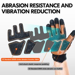 Vgo Cow Leather Work Gloves, Impact Mechanic Gloves,Water Repellent (CA7722IP)