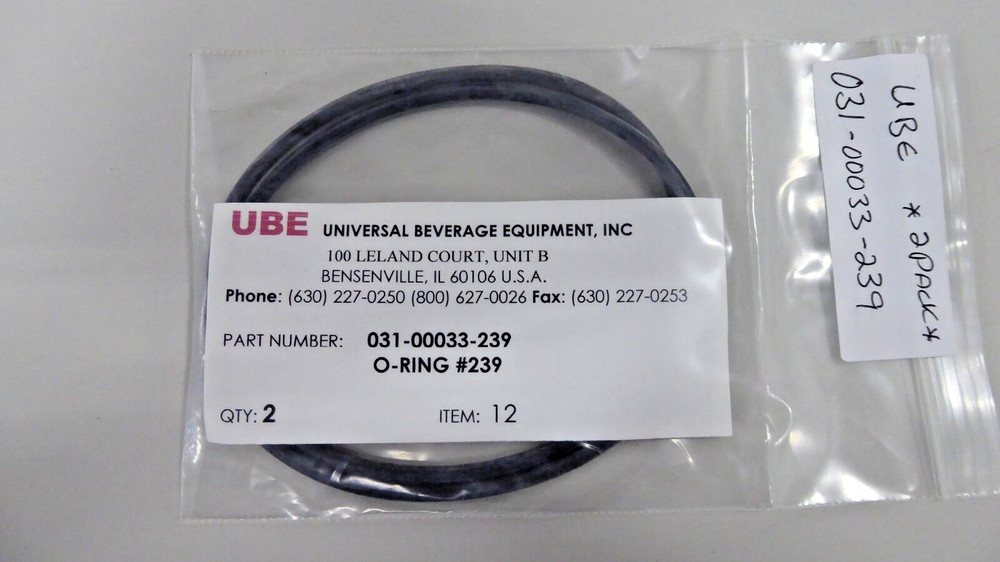 UBE 031-00033-239 O-Ring #239 (Pack of 2) 03100033239