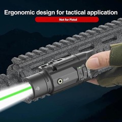 Solofish 1500lm Slidable Tactical Flashlight with Green Laser Light Combo