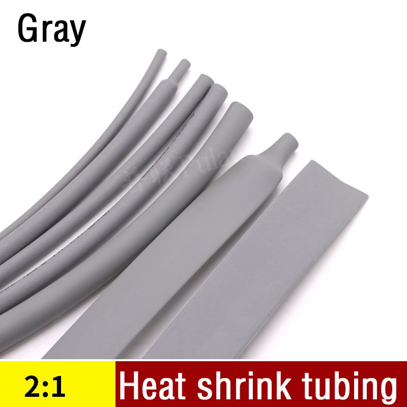 2:1 Heat Shrink Tubing Gray – 1mm 1.5mm 2mm 2.5mm 3mm – 50mm Cable Heat Shrink