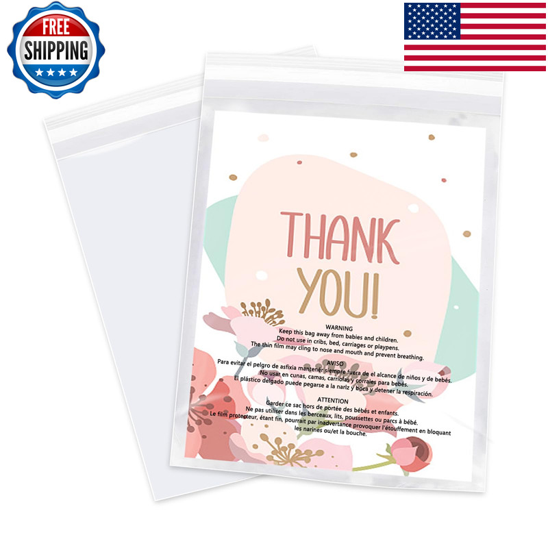 Wepoly – 6 X 9 500 Count – Clear Poly Bags Suffocation Warning Self Seal For